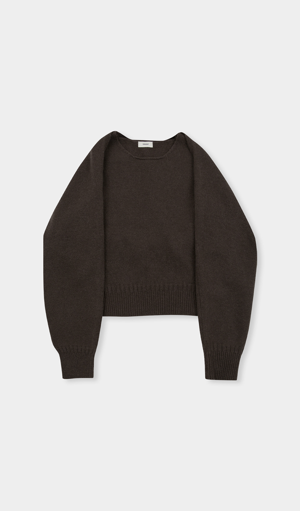 Bolero vest set knit (brown)